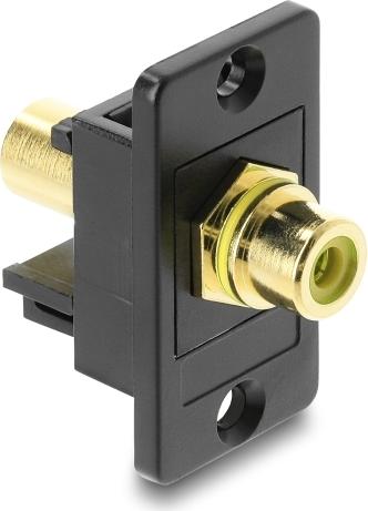Delock Panel Mount Cinch Buchse zu vergoldet gelb schwarz (91113)