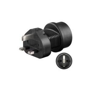 Wentronic Goobay Netzadapter, Schwarz - Schutzkontaktbuchse (Typ F, CEE 7/4) > British 3-Pin-Stecker (Typ G, BS 1363) (95307)
