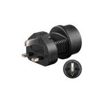 Wentronic Goobay Netzadapter, Schwarz - Schutzkontaktbuchse (Typ F, CEE 7/4) > British 3-Pin-Stecker (Typ G, BS 1363) (95307)