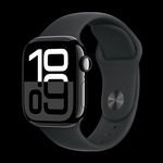 Watch Apple Watch Series 10 GPS 42mm Jet Black Aluminium Case with Sport Band S/M - Black