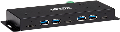 Tripp Lite U460-4A3C-IND Schnittstellen-Hub USB 3.2 Gen 2 (3.1 Gen 2) Type-C 10000 Mbit/s Schwarz (U460-4A3C-IND)