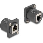 Delock D-Typ Modul RJ12 Buchse zu Buchse mit Schrauben schwarz (88107)