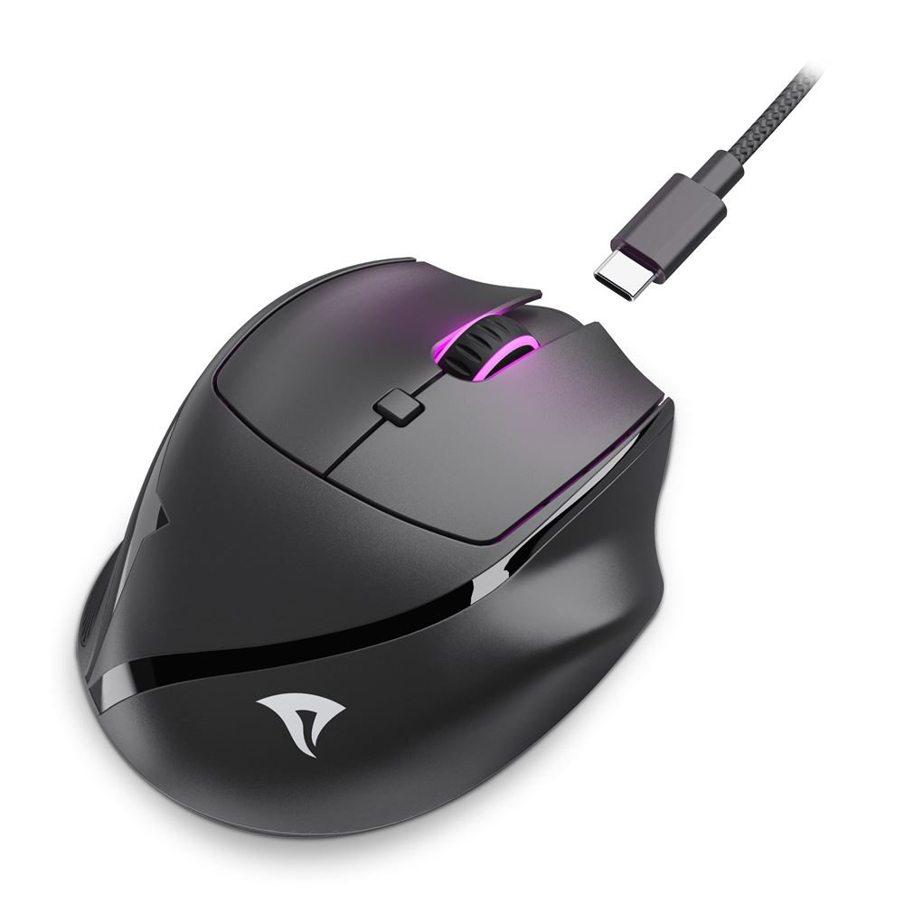 Sharkoon OfficePal M25W Gaming-Maus RF Wireless + USB-C 4000 DPI RGB Schwarz