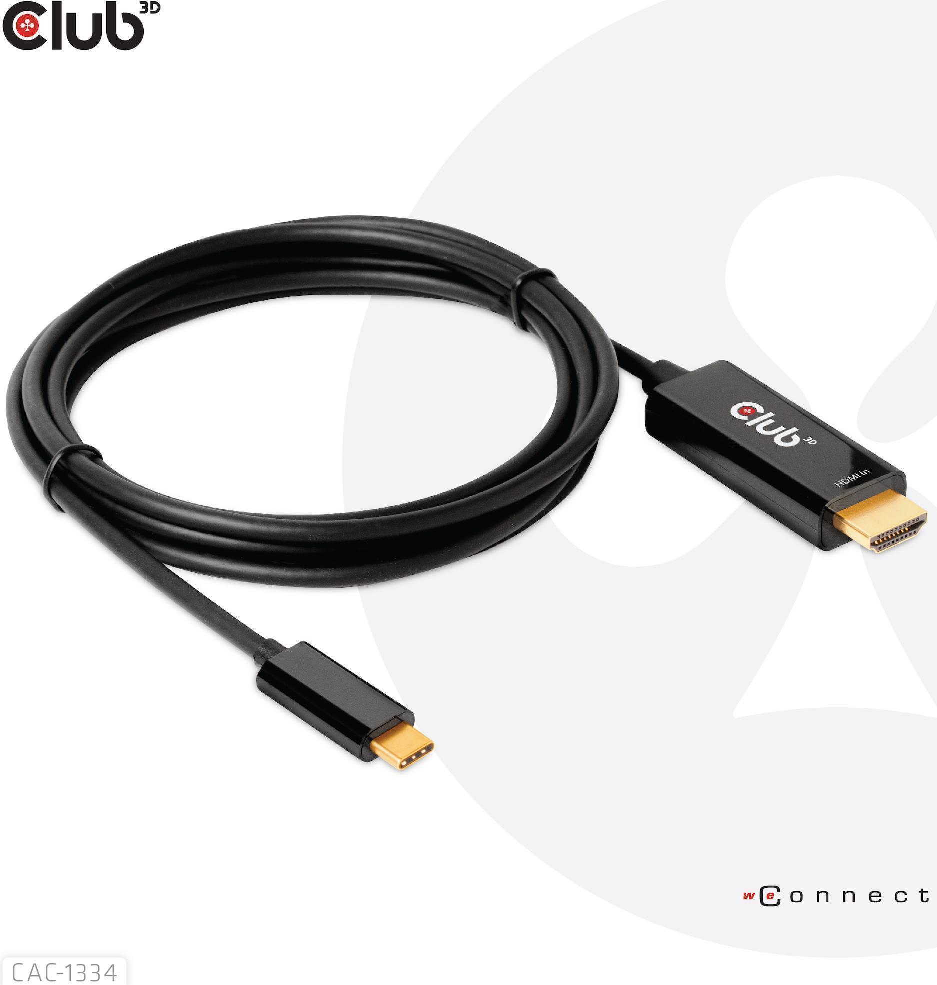 Club 3D CAC-1334 HDMI auf USB-C Aktives Kabel 1.8 m Schwarz