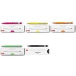 CARAN D'ACHE Druckkugelschreiber 849 POPLINE FLUO, schwarz Strichstärke: M, Strichfarbe: blau, sechseckiger Schaft aus - 1 Stück (849.509)