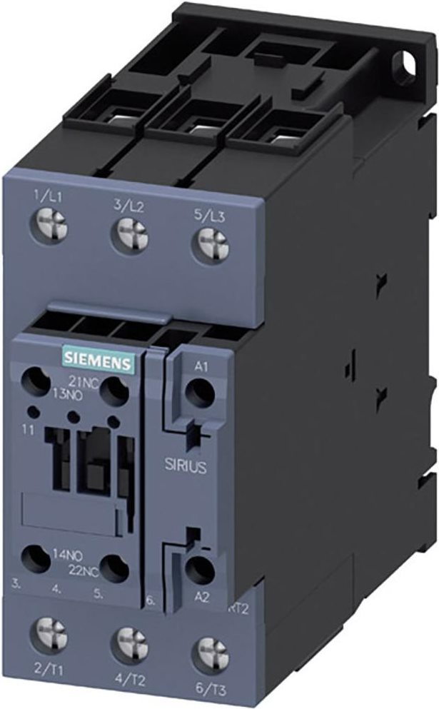 SIEMENS Schütz 1 St. 3RT2037-1NB30 Siemens 3 Schließer 30 kW 24 V/DC, 24 V/AC 65 A mit Hilfskontakt