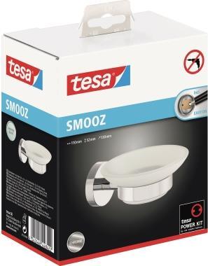 TESA Smooz Seifenhalter Silber - Weiß (40324-00000-00)