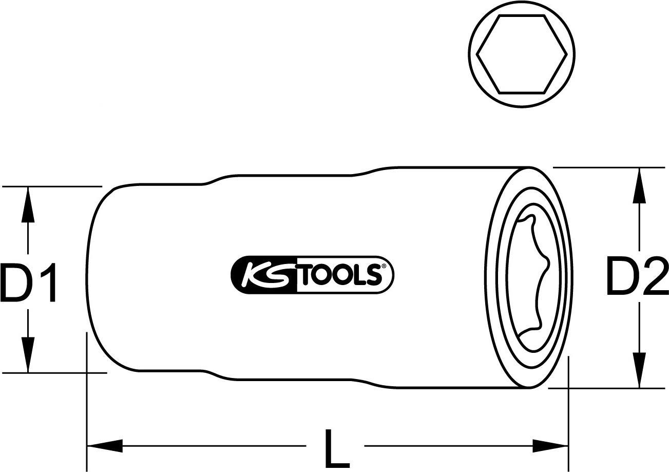 KS TOOLS 1/2" Isolierte Stecknuss, 12mm (117.1212)
