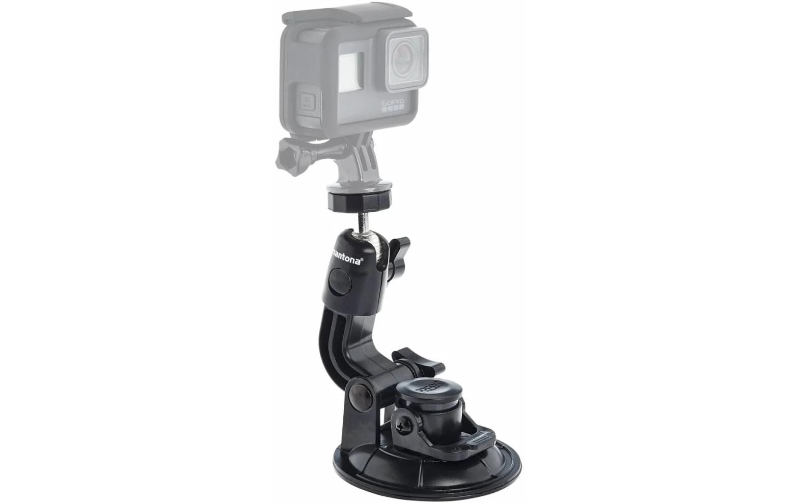 Walimex Mantona Saugnapfhalterung XL 1-Bein 9 cm Saugnapf für GoPro Schwarz