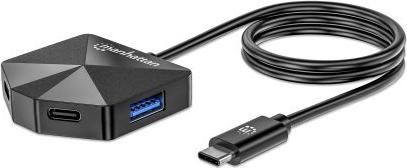 Manhattan USB Hub USB-C Stecker 2xUSB-C 2xUSB-A Port (181150)
