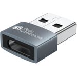 Good Connections Adapter USB 2.0 Stecker A an USB-C Buchse Aluminiumgehäuse grau (USB-AD203)