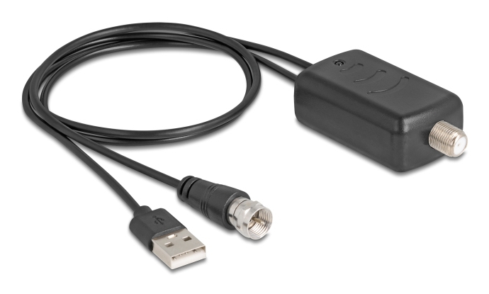 Delock DAB+ DVB-T2 Antenne Aktiv Omnidirektional 5–25 dB F Stecker Schwarz