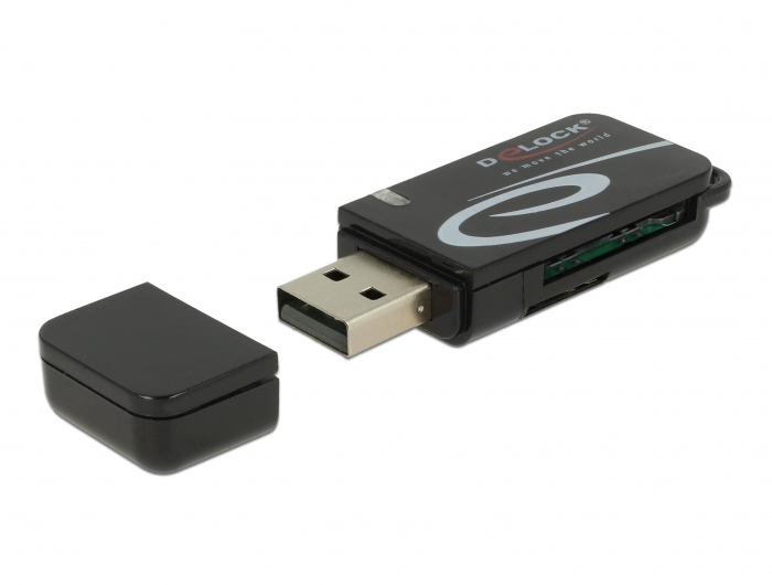 Delock Mini USB 2.0 Kartenleser SD und microSD Schwarz