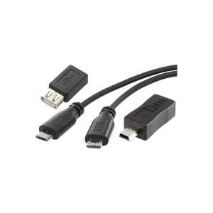 Renkforce SuperSoft OTG-Mirror Micro-USB Kabel 0,15 m + Mini B-Adapter + USB A Adapter (1195295)