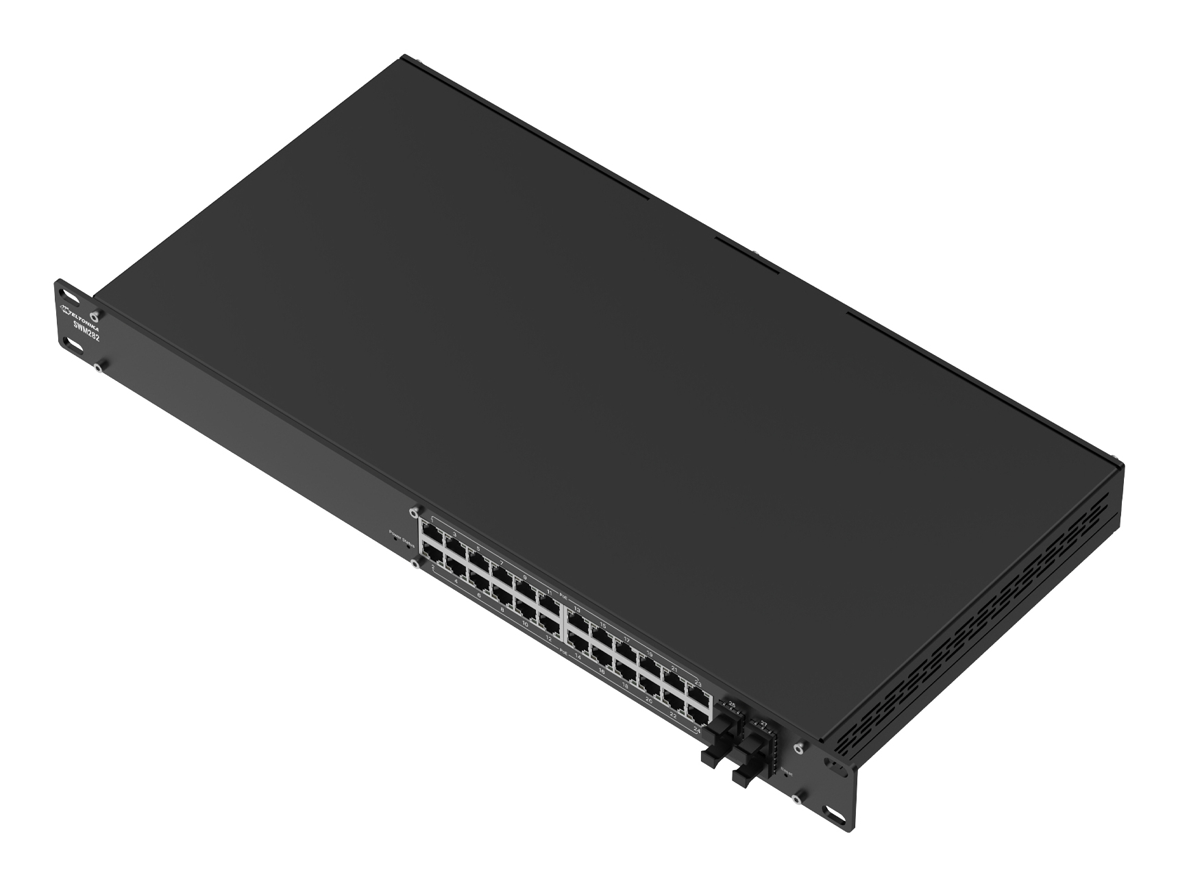 Teltonika SWM282 L2+ Managed Switch, 24x Gigabit PoE+, 4x SFP, Schwarz