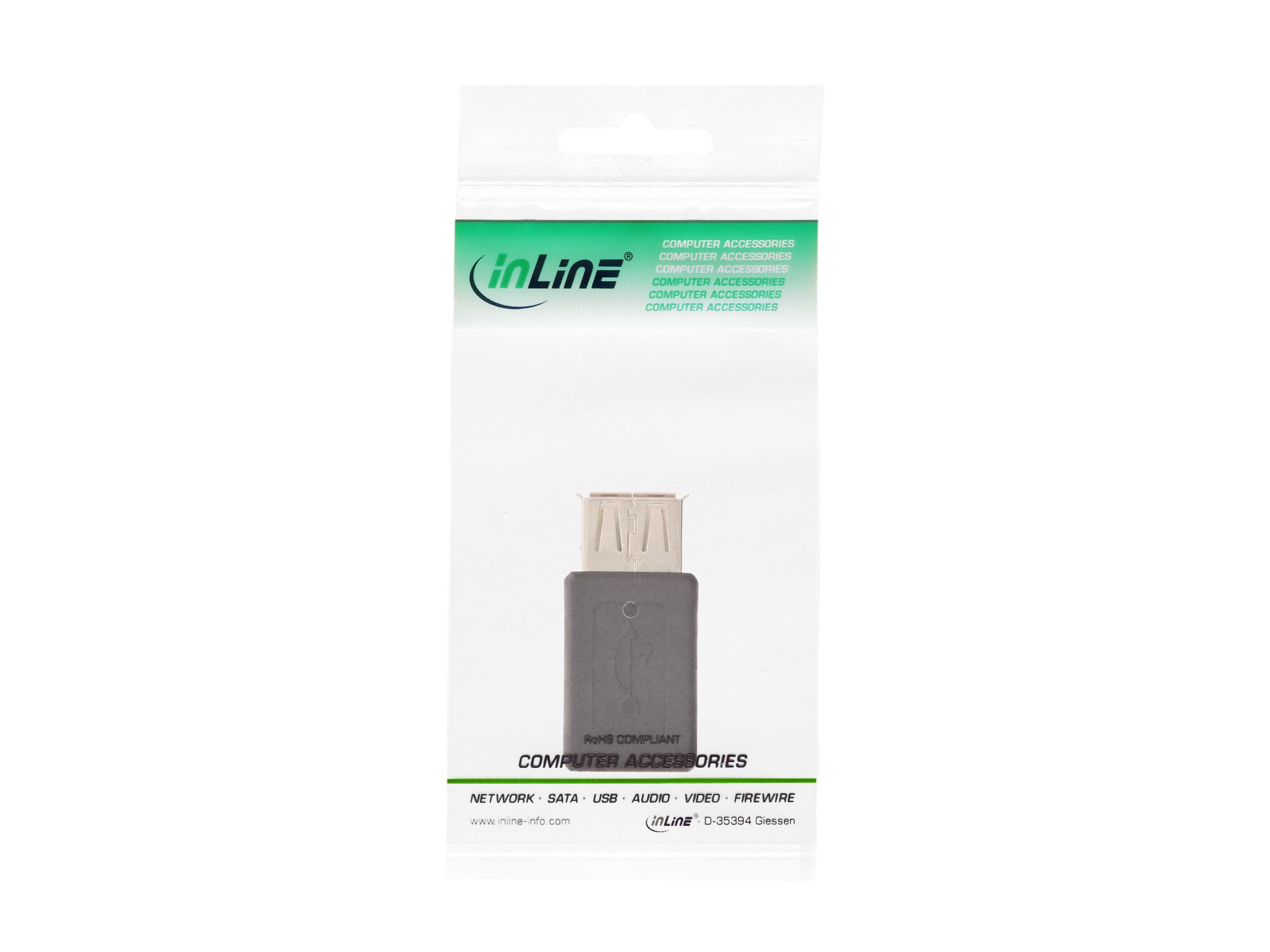 InLine 31613 Micro-USB Adapter USB A auf Micro-USB B USB 2.0 Schwarz