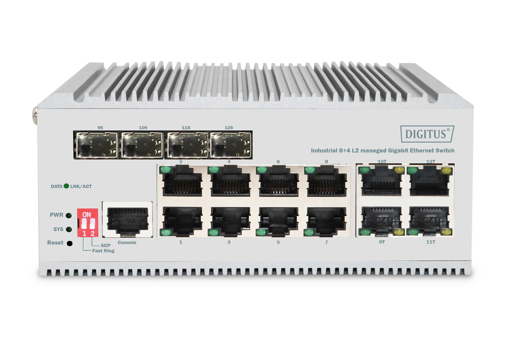Digitus DIGITUS DN-651145 Switch 12 Ports L2 managed PoE+ Silber