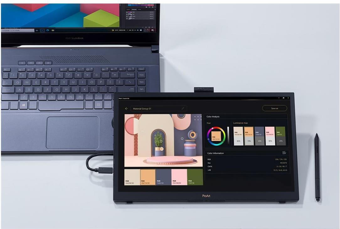 ASUS ProArt PA169CDV Computerbildschirm 39,6 cm (15.6") 3840 x 2160 Pixel 4K Ultra HD LCD Touchscreen Schwarz (90LM0711-B01I70)