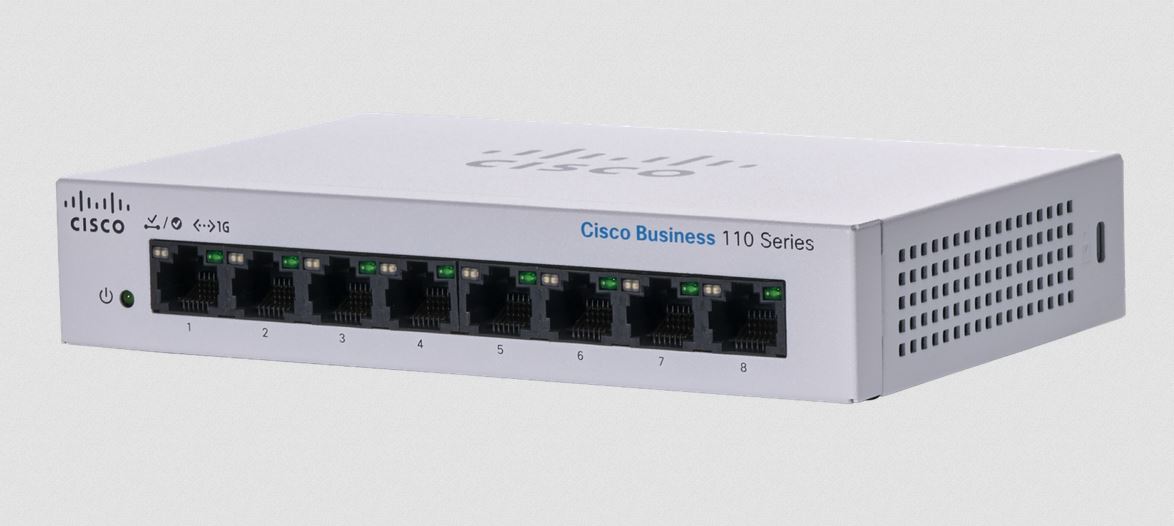 Cisco Business CBS110-8T-D Unmanaged Switch | 8 GE-Ports | Desktop | Ext. Netzteil | Begrenzter Lebenszeitschutz (CBS110-8T-D)