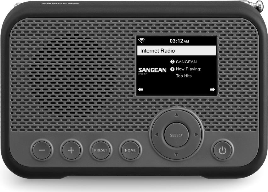 Sangean WFR-39 Internet Taschenradio Internet, DAB, UKW Internetradio, UKW, WLAN Spotify, Weckfunktion, wiederaufladbar Grau, Schwarz (A500465)