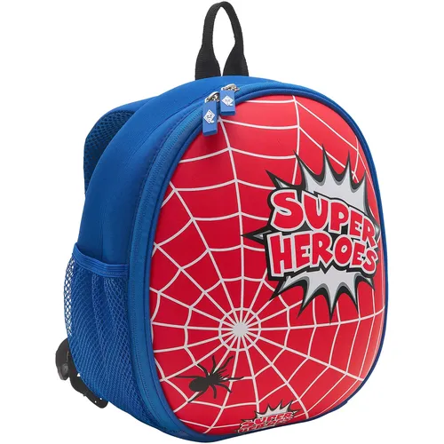 WEDO Kinderrucksack "Spider", rot/blau aus Vinyl & Polyesterfaser, feste Frontseite, mit Reißver - 1 Stück (243 3302)