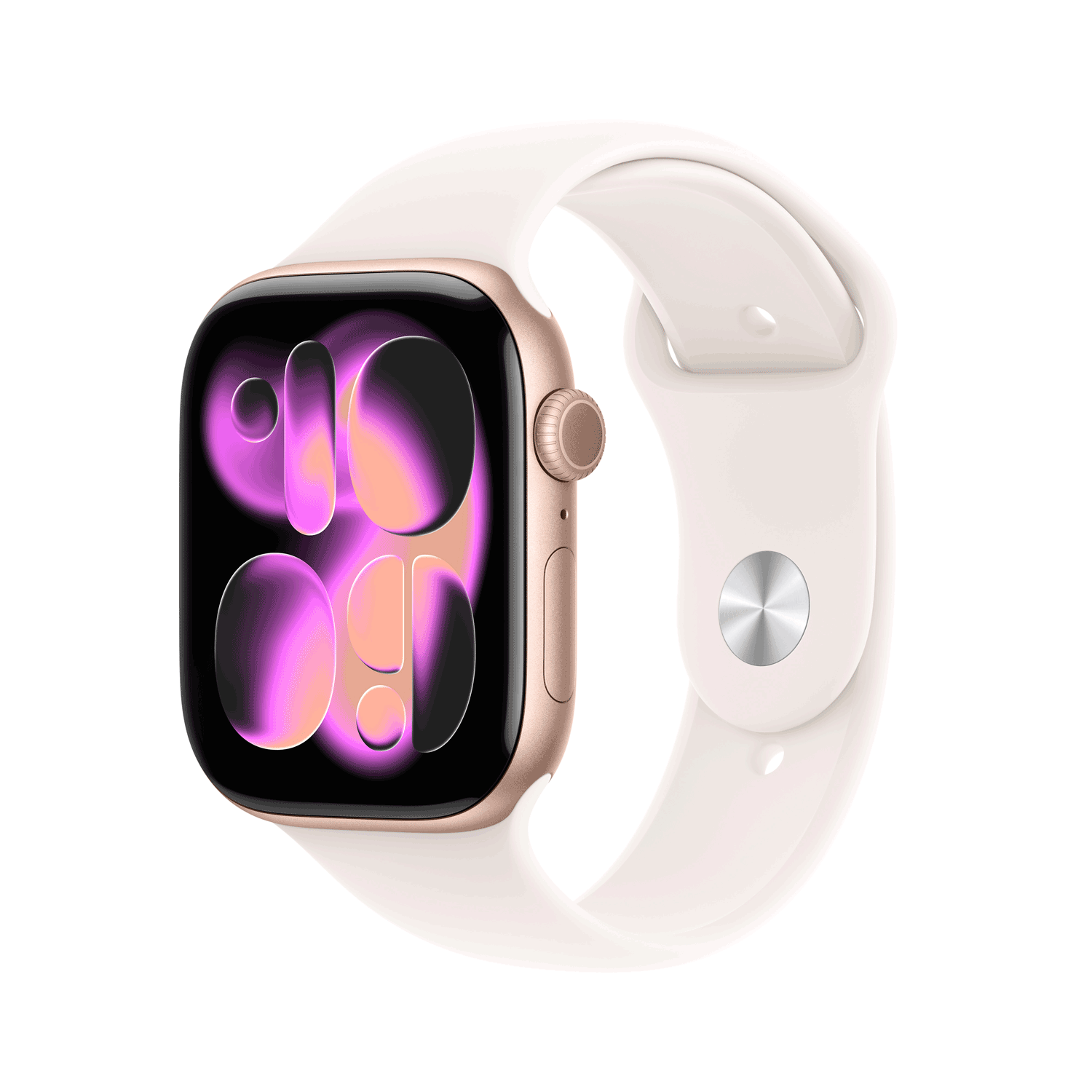 Apple Watch Series 11 GPS 46mm Rose Gold Aluminium Case with Light Blush Sport Band - M/L (MEV74ZR/A)
