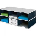 Styro styrodoc trio Dateiablagebox Polystyrol Schwarz - Grau (268-0322.98) (geöffnet)