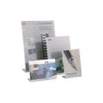 helit Tischaufsteller, Acryl, DIN A4 hoch, schräg, glasklar für einseitige Präsentation, geeignet als Menükartenhalter (H2354302)