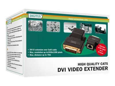 Digitus DS-54101 DVI Video Extender über Cat5/Cat6 bis 70 m Schwarz