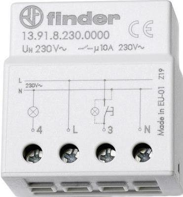 Finder Stromstoß-Schalter Auf-/Unterputz 1 St. 13.91.8.230.0000 1 Schließer 230 V/AC 10 A 2300 VA (13.91.8.230.0000)
