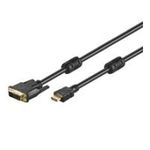 Wentronic Goobay HDMI™ / DVI-D Kabel, Schwarz, 5 m - 19pol. HDMI™-Stecker>DVI-D (18+1) Stecker (51582)