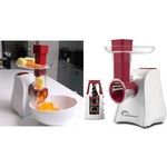 Little balance Elektro-Gemüseschneider Easy Veggie, 4in1 aus Kunststoff, 5 auswechselbare Zubehörteile aus rostfreiem - 1 Stück (LB 8701)