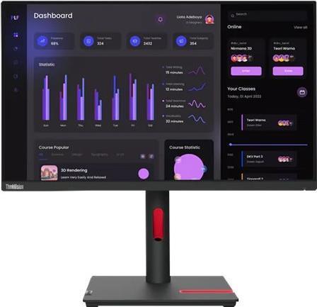 Lenovo ThinkVision T24i-30 60,5 cm (23.8 Zoll) 1920 x 1080 Pixel Full HD LED Schwarz [Energieklasse E] (63CFMATXEU) (geöffnet)