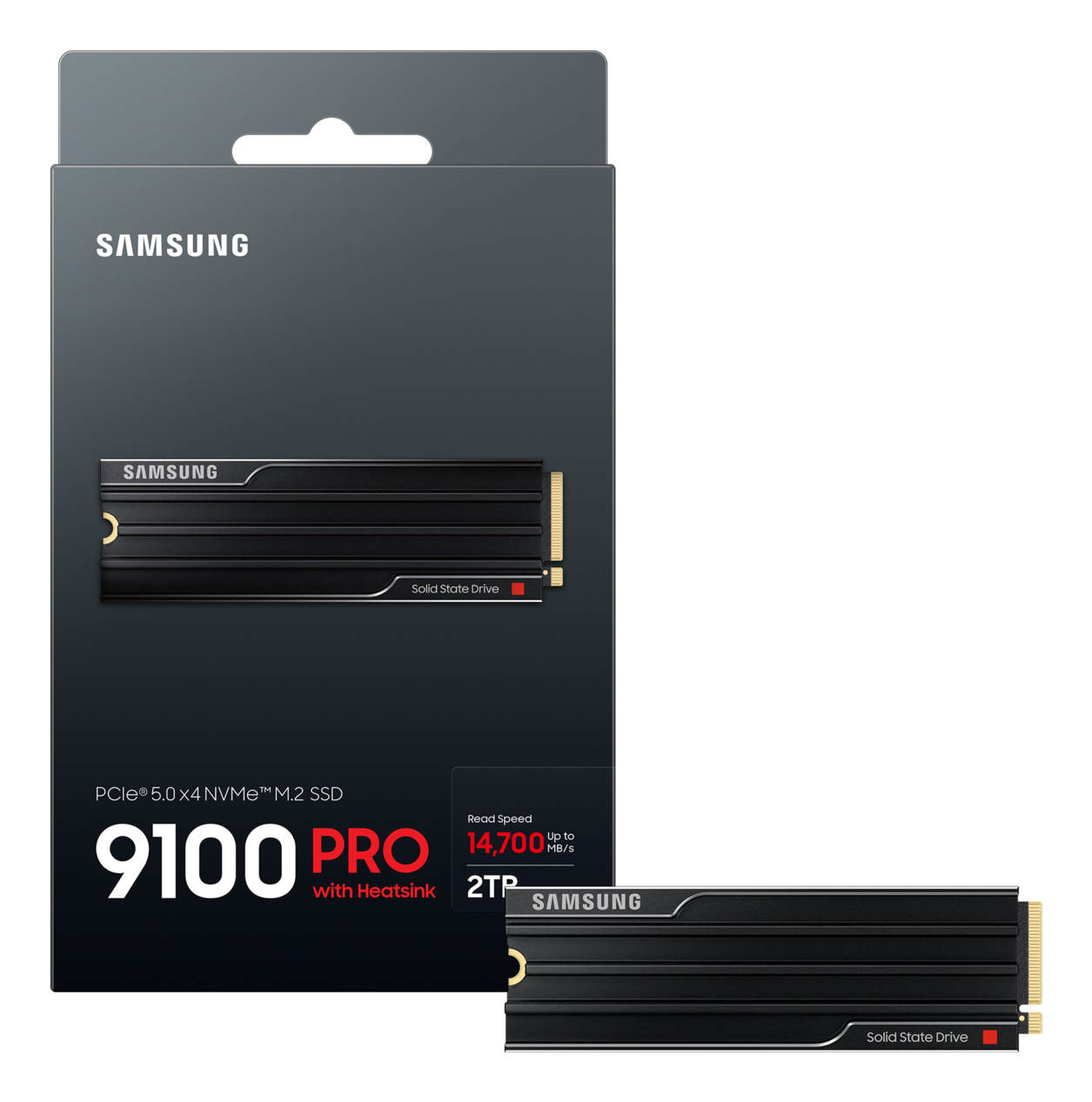 Samsung 9100 PRO Heatsink M.2 NVMe SSD 2 TB PCIe 5.0 Schwarz
