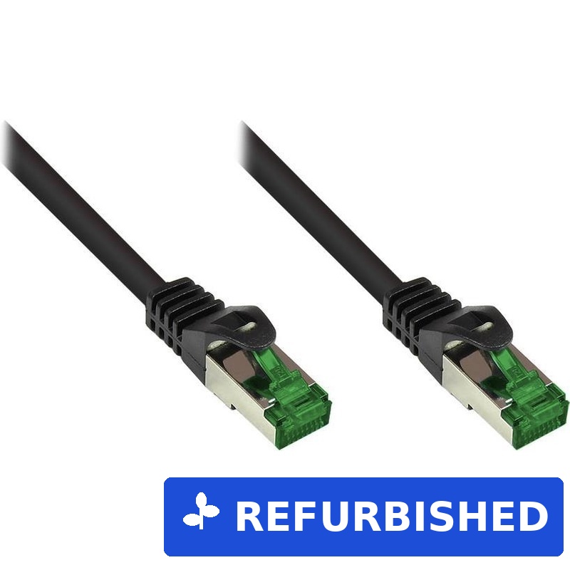 RNS® Patchkabel mit Rastnasenschutz, Outdoor (IP66), Cat.6A, S/FTP, PiMF, 500MHz, CU, schwarz, 100 m, Good Connections® (8062-H1000S) (geöffnet)