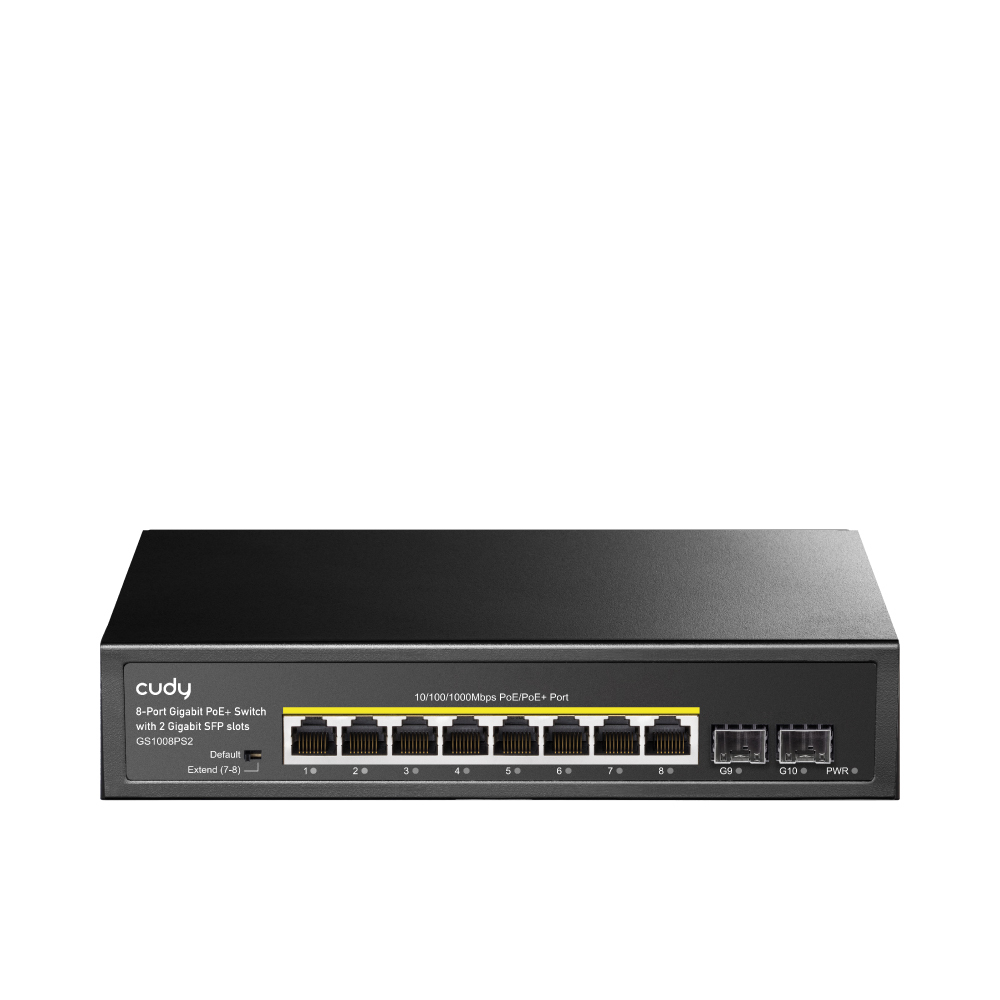 Cudy GS1008PS2 Netzwerk-Switch Unmanaged 8-Port Gigabit PoE+ Schwarz