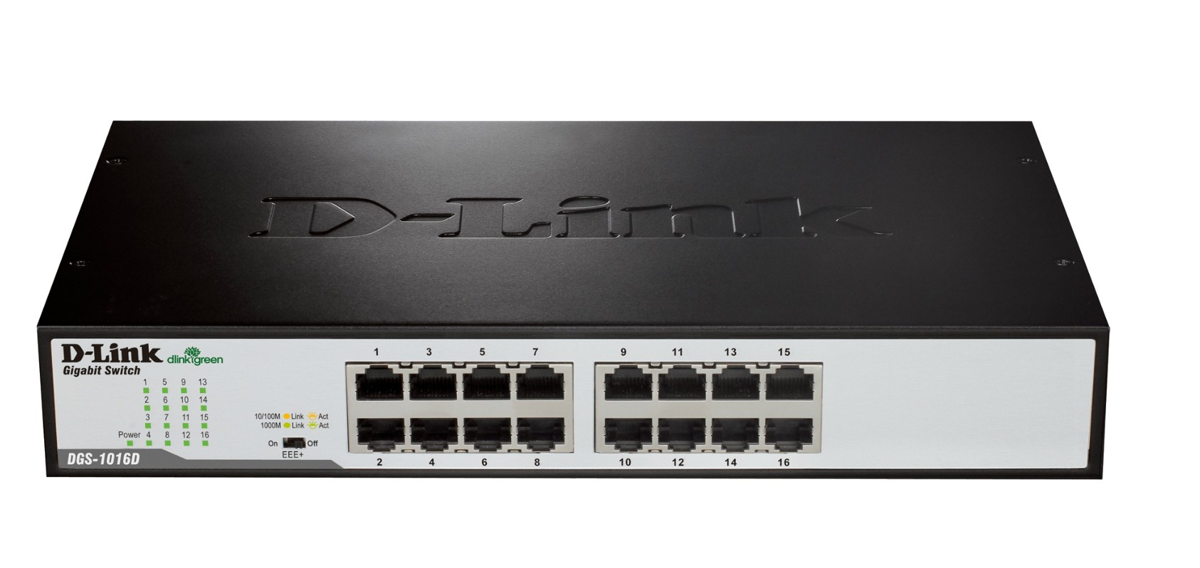 D-Link DGS-1016D 16-Port Gigabit Unmanaged Switch Schwarz, Metallisch