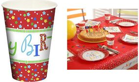 PAPSTAR Papp-Trinkbecher "Happy Birthday", 0,2 l Durchmesser: 70 mm, Höhe: 97 mm, mit Motiv bedruckt - 1 Stück (88648)