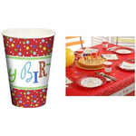 PAPSTAR Papp-Trinkbecher "Happy Birthday", 0,2 l Durchmesser: 70 mm, Höhe: 97 mm, mit Motiv bedruckt - 1 Stück (88648)