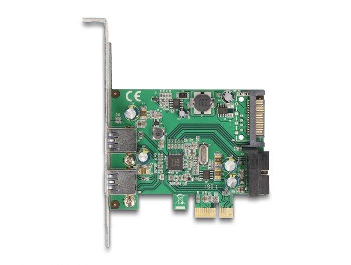 Delock 90096 PCI Express 2.0 x1 Karte 2x USB 3.2 Gen 1 Typ-A extern + 1x USB 3.0 19-Pin intern Low-Profile Silver