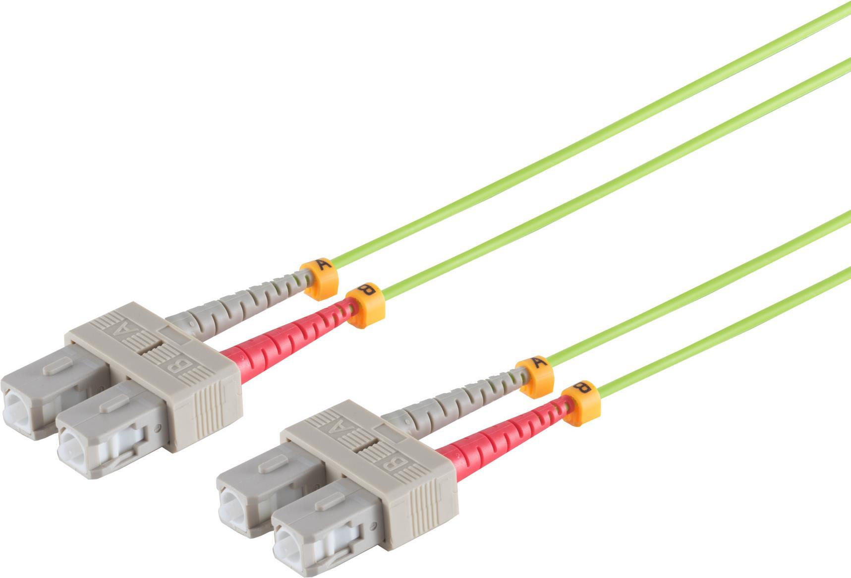 S/CONN maximum connectivity LWL-Duplex Patchkabel SC/SC 50/125µ, OM5, lindgrün, 15,0m (07-510815)