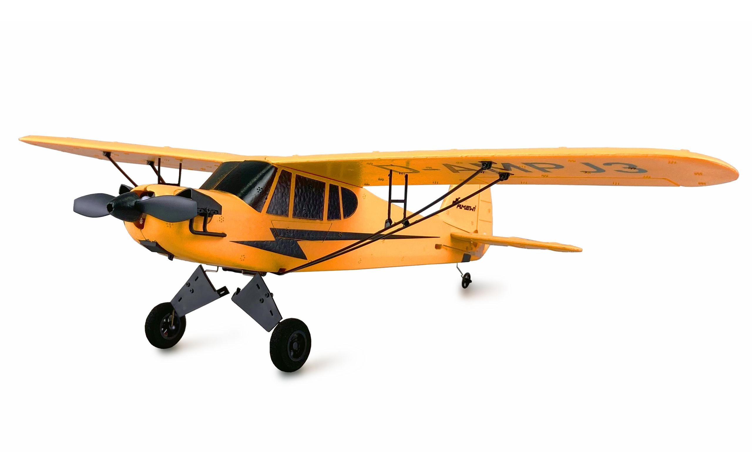 Amewi Piper J-3 CUP RC Modellflugzeug Elektromotor 505 mm 3-Kanal Gyro Gelb