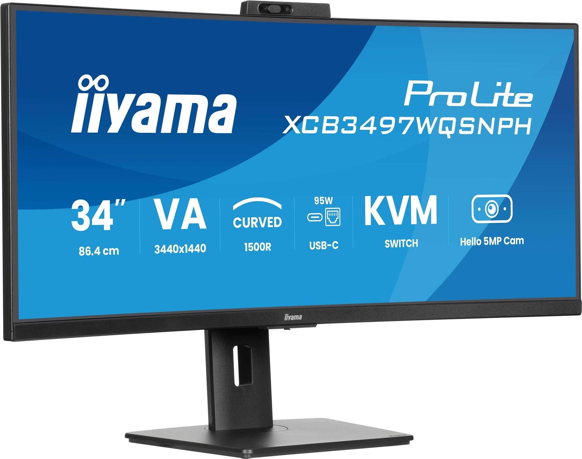 Iiyama ProLite XCB3497WQSNPH-B1 34" UWQHD Monitor Mattschwarz