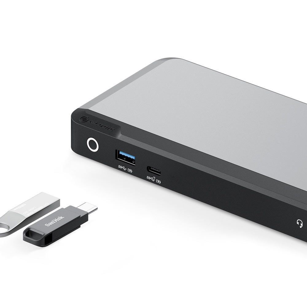 ALOGIC DX2 Dockingstation USB-C 2 x DP 1GbE Schwarz