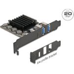 Delock PCI Express x4 Karte zu 1 x USB Type-C+ 2 Typ-A - Low Profile (90891)