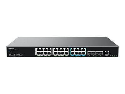 Grandstream GWN7822P Managed Layer 3 Multi-Gigabit Switch 24 Ports 16× 1G PoE+ 8× 2.5G PoE+ 4× 10G SFP+ Schwarz