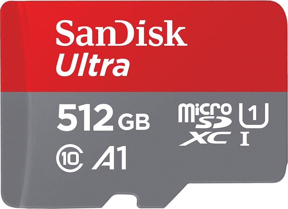 SanDisk Ultra Flash-Speicherkarte (microSDXC-an-SD-Adapter inbegriffen) (SDSQUNR-512G-GN6TA)