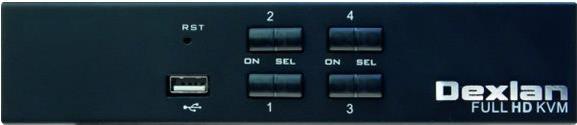 Dexlan HDMI 1.4 KVM Switch, 4k UHD, USB, 4-fach, Desktop (061093) (geöffnet)