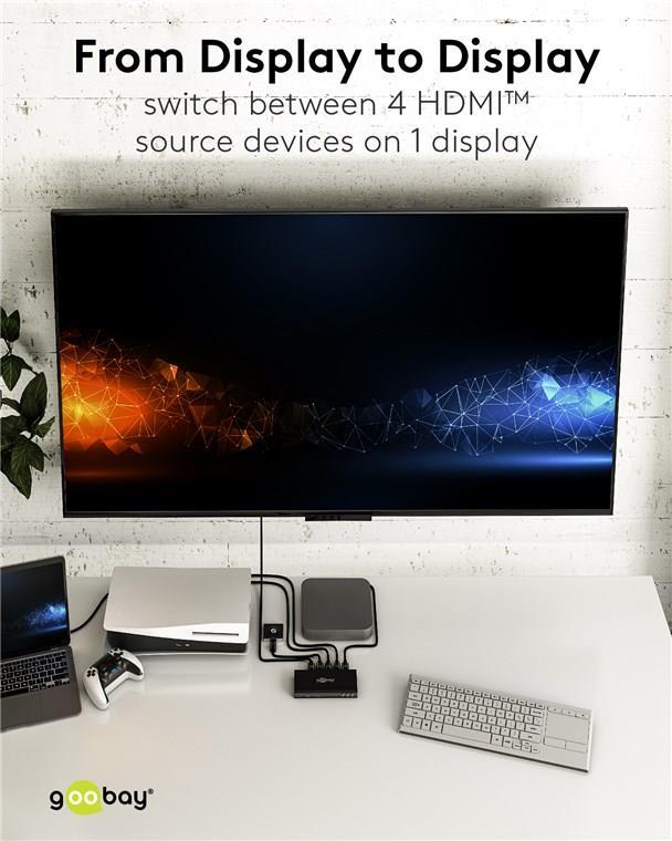 Goobay HDMI™-Umschaltbox 4 auf 1 mit Audio-Ausgang (58490)