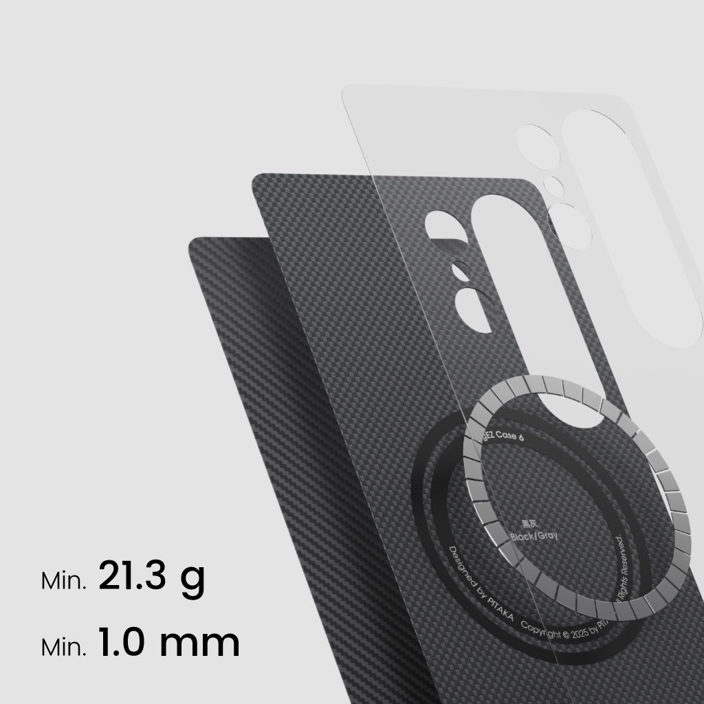Pitaka KS2501 Ultra-Slim Case für Samsung Galaxy S25 6,2" Black/Grey Twill